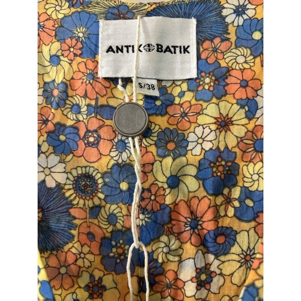 ANTIK BATIK Paolina Gathered Floral Cotton Long Sleeve Maxi Dress Size Small - Picture 5 of 8